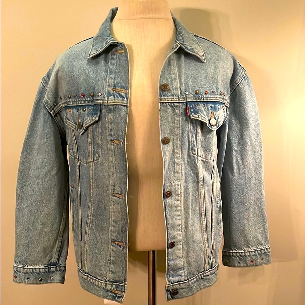 Levi’s studded/jeweled trucker oversized jacket. Size Small but fits up to L/XL